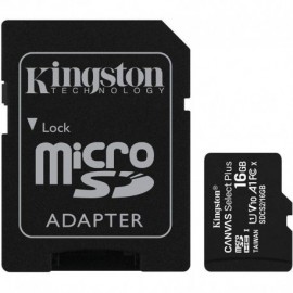 TARJETA MICROSD HC 16GB + ADAPTADOR KINGSTON CANVAS SELECT PLUS - CLASE 10 - 100MB/S