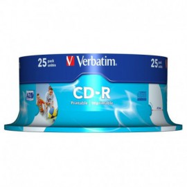 PACK 25 CD-R VERBATIM 43439 - PRINTABLE - 700MB - 52X